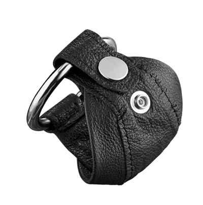 Leder-Peniskäfig mit Druckknopf