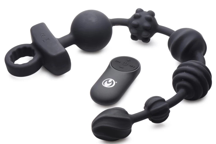 Dark Rattler Vibrierende Analperlen mit Fernbedienung